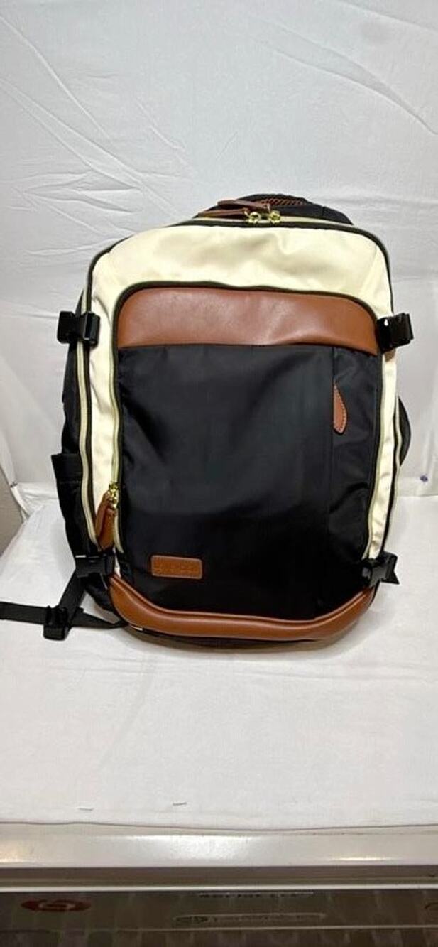 LOVEVOOK Travel Backpack TSA Flight Approved Carry On Laptop Bag Black Cream Bro